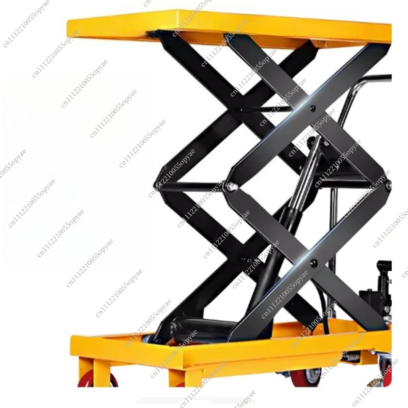 Manual Hydraulic Lifting Platform Cart Mobile Scissor Fork Type Hand Push Small Flat Plate Cart