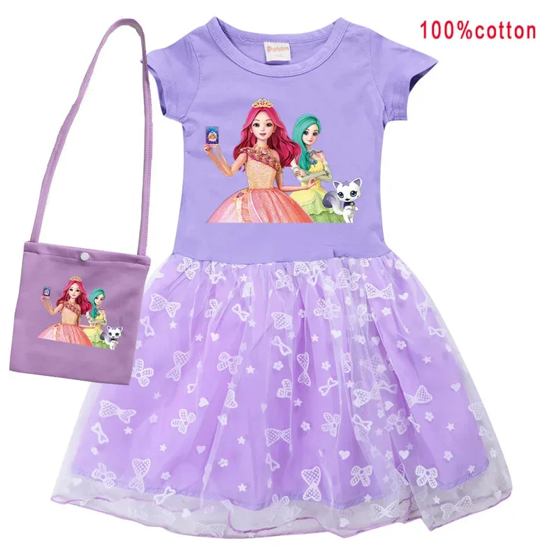 

25COSAnime Secret Jouju, сетчатое платье с героями мультфильмов для маленьких девочек, летняя одежда с принтом Jouju, платье принцессы для дня рождения с B