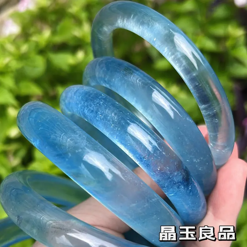 Natural crystal high ice transparent aquamarine bracelet girlfriend gift bracelet