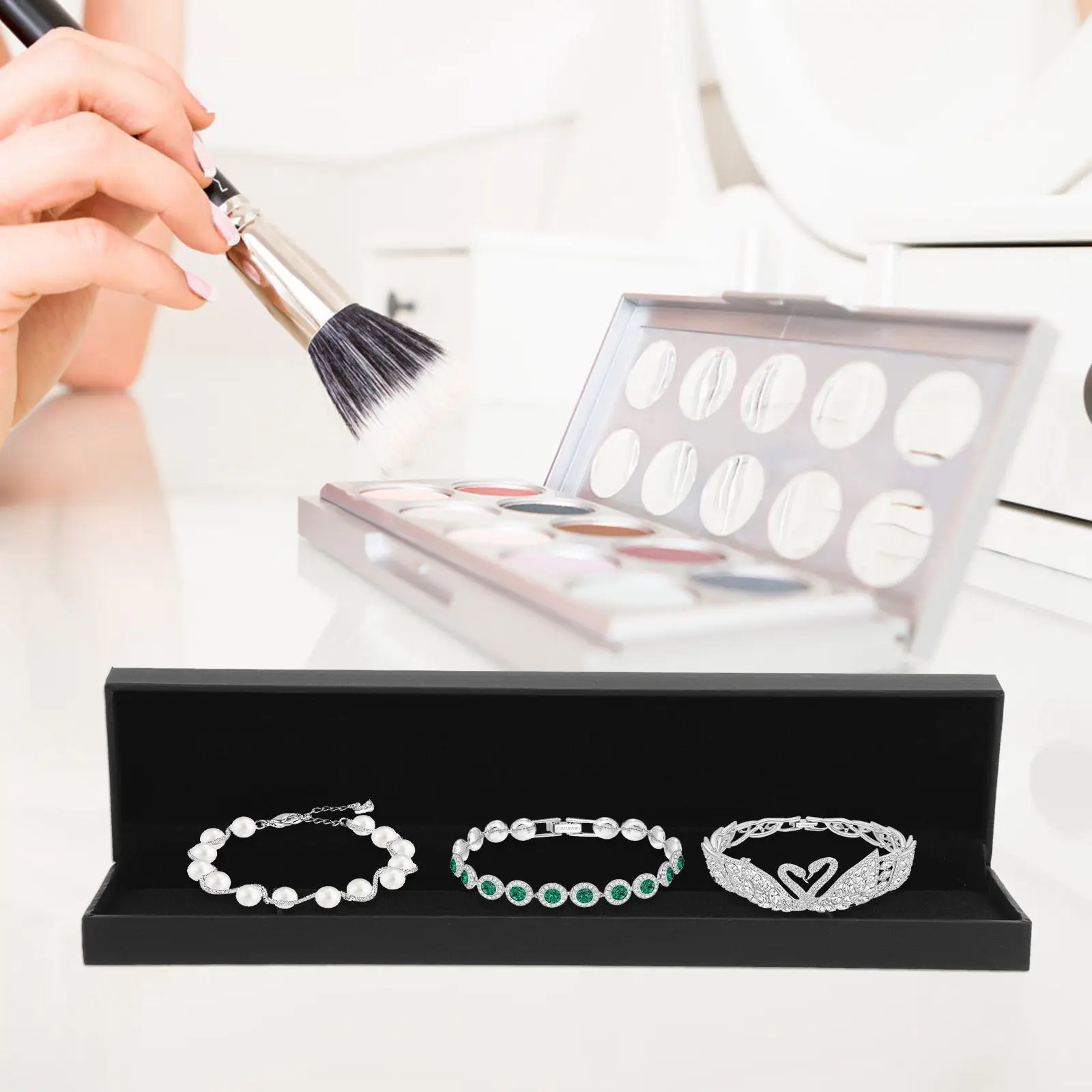 

Jewelry Case Delicate Bracelet Necklace Storage Box for Engagement Wedding Birthday Anniversary Jewelry