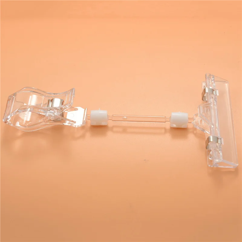 

5 Pcs 6.5 Inch Height Transparent Plastic Double Clips Adjustable Sign Card Display Holder