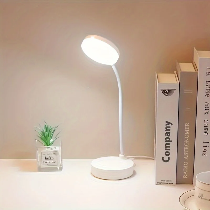 LED Eye Protection Desk Lamp,Adjustable Dimming In Three Levels,Can Switch Between White Light And Warm Light -USB Night Light