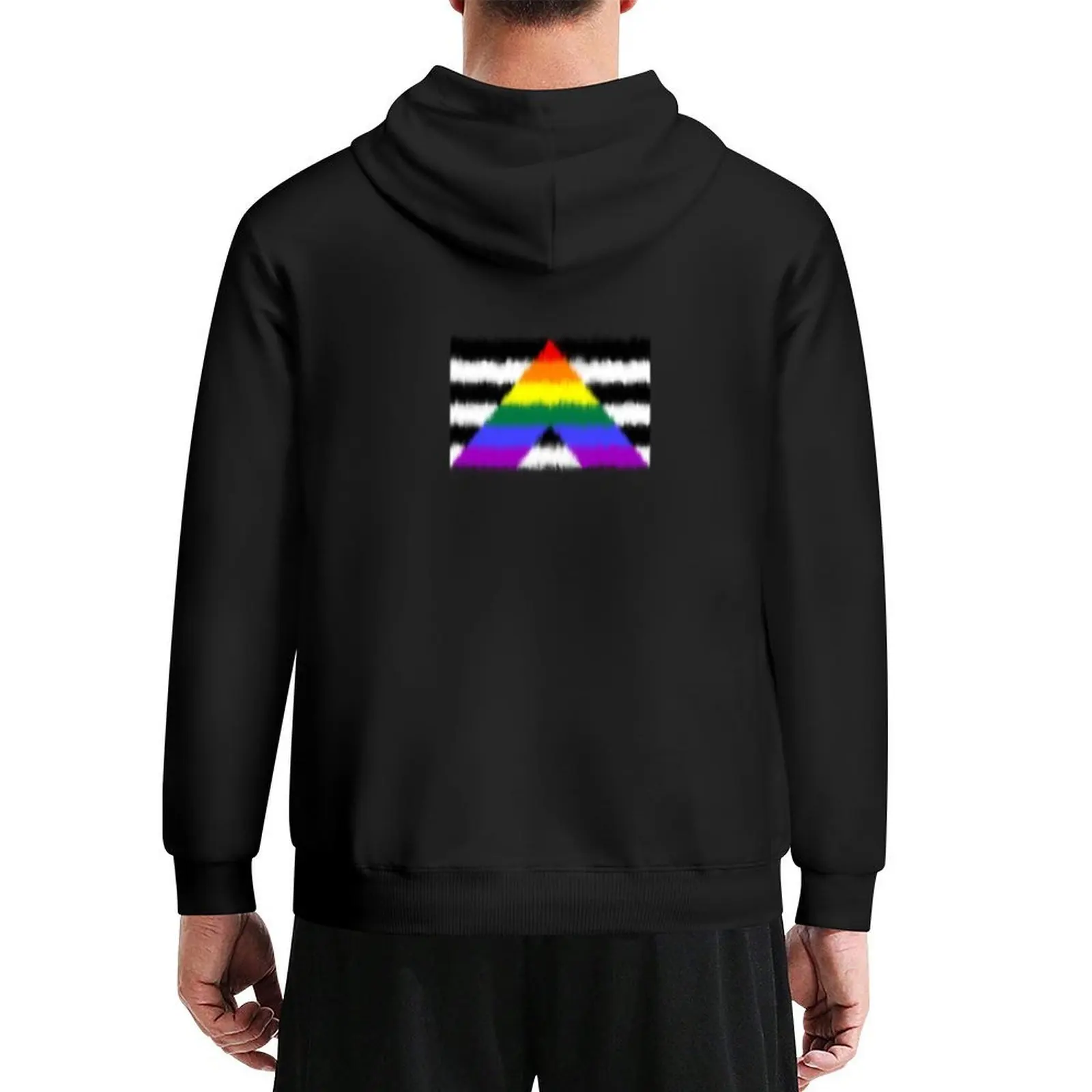 

Fuzzy Straight Ally Flag Hoodie korean clothes blouse male clothes men clothing new in hoodies & sweat-shirt