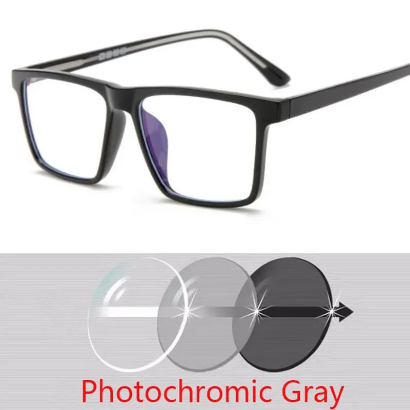 نظارات قصر النظر المربعة كبيرة الحجم TR90 بإطار كبير نظارات طبية لقصر النظر 0 -0.5 -0.75 إلى -6.0