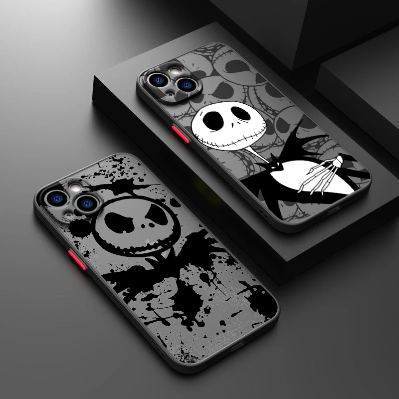 Nightmare Before Christmas For Apple iPhone 15 14 13 12 Mini 11 XS XR X 8 7 Pro Max Plus TPU Frosted Translucent Phone Case