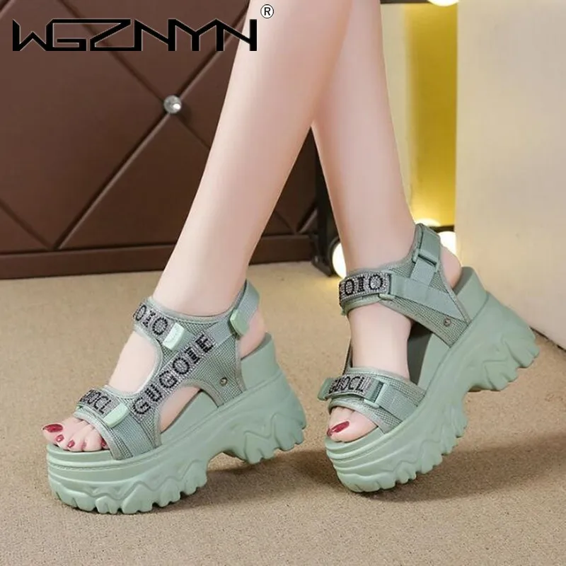 Elegant Female Shoes 2024 Summer Luxury Women Sandals Thick Sole Cake Shoes With Elevated Slope Heels Roman Shoes Woman Sneakers