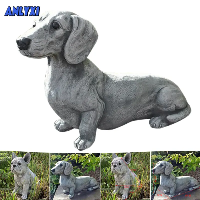 Dachshund Statue Garden Decor Resin Crafts Dog Lover Gift Sculpture Patio Lawn Courtyard Home Decoration