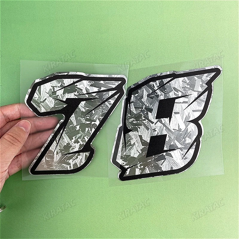 

1 шт., серебряные наклейки с номером мотоцикла из углеродного волокна, водонепроницаемые универсальные виниловые наклейки для BMW KTM YAMAHA Kawasaki Suzuki Honda