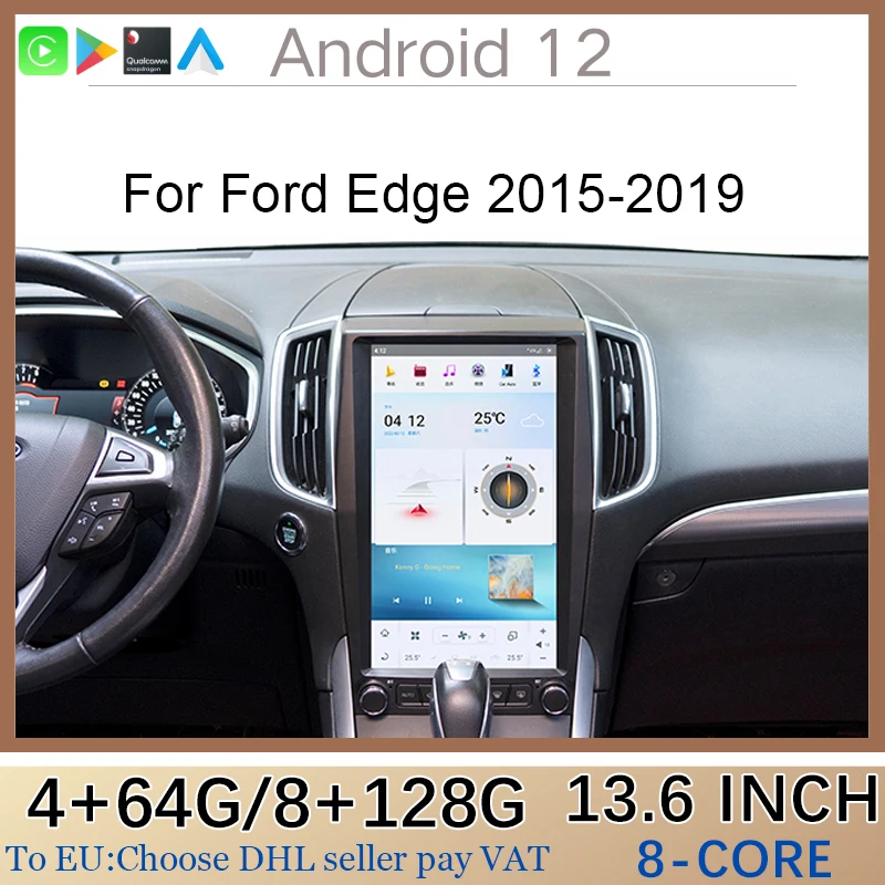 

Автомобильный мультимедийный плеер на Android 11 с экраном в стиле Tesla, Android 11, Carplay, GPS-навигация, стерео для Ford EDGE 2015-2019