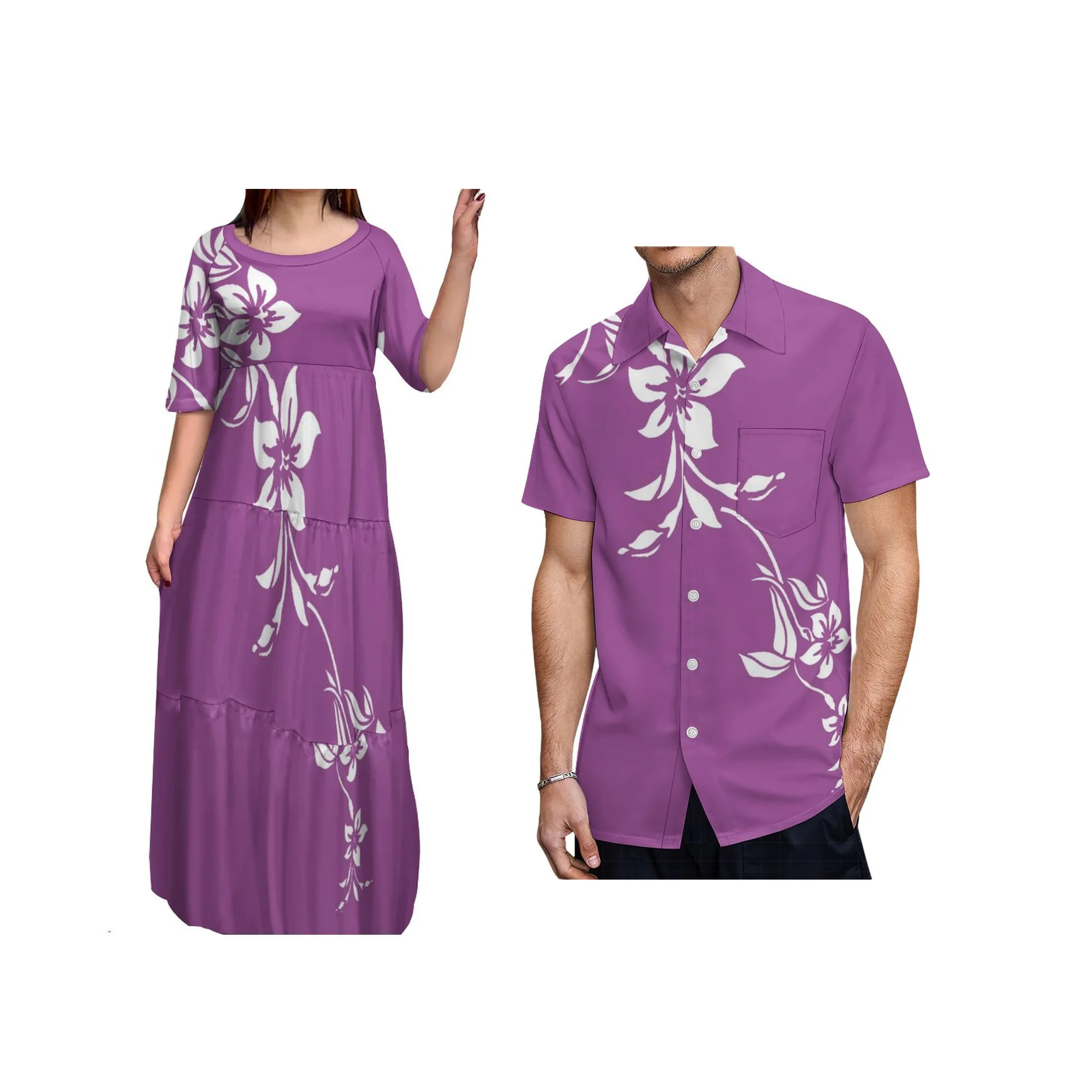 2025 polinésia padrão personalizado em torno do pescoço em camadas vestido havaí estilo retro três camadas bolo saia para festa