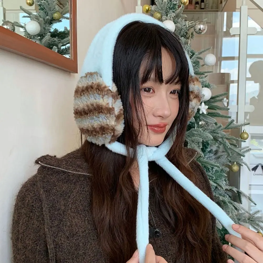 العصرية رشاقته الصوف Strappy الأذن إفشل يندبروف بلون محبوك غطاء للأذنين اليدوية الدفء Earlap دفئا الخريف