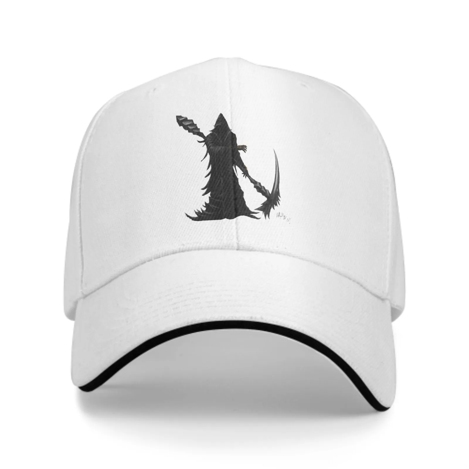 Grim Reaper Adjustable Women Men Back Closure Caps Washed Sandwich Caps Sports Outdoor Baseball Hat