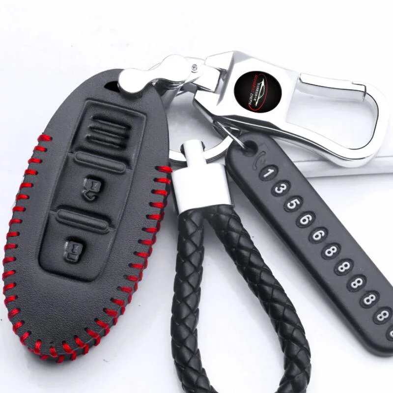 

Car Key Case Bag Key Holder Cover For Nissan Qashqai X-Trail Sunny Tiida Teana Bluebird Sylphy Kicks Almera Sentra Patrol Etc.