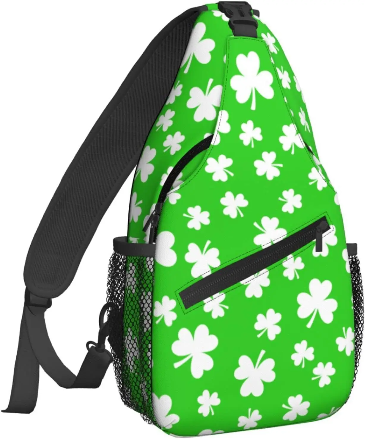 Groene Sling Rugzak Crossbody Sling Tas Voor Vrouwen Heren Schoudertas Reizen Wandelen Dagrugzak Voor St. Patrick Dag Schooltassen Casual