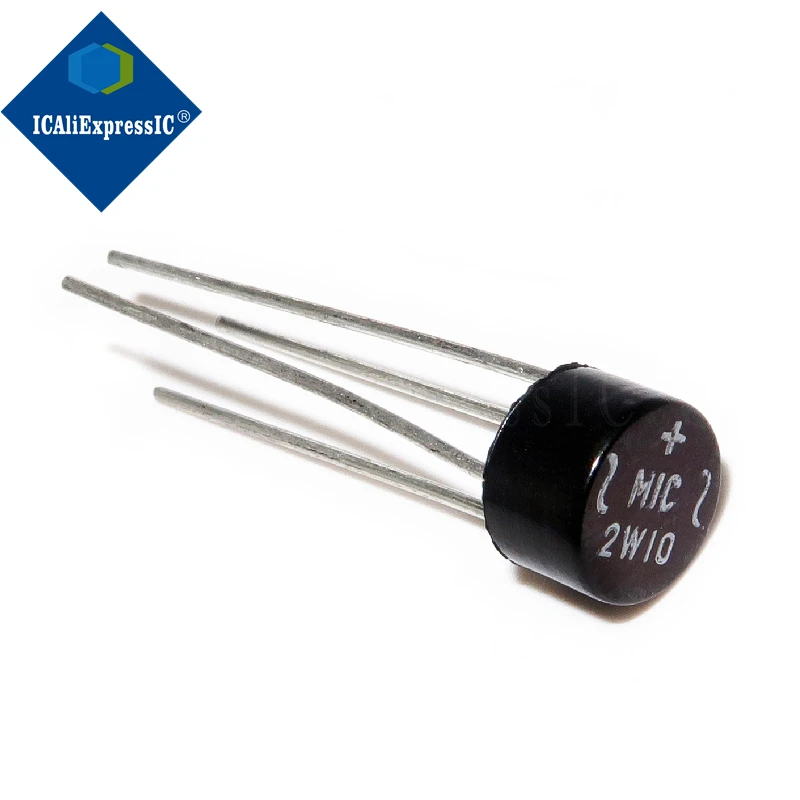 10 قطعة 2W10 2A 1000 فولت جسر مقوم مستدير