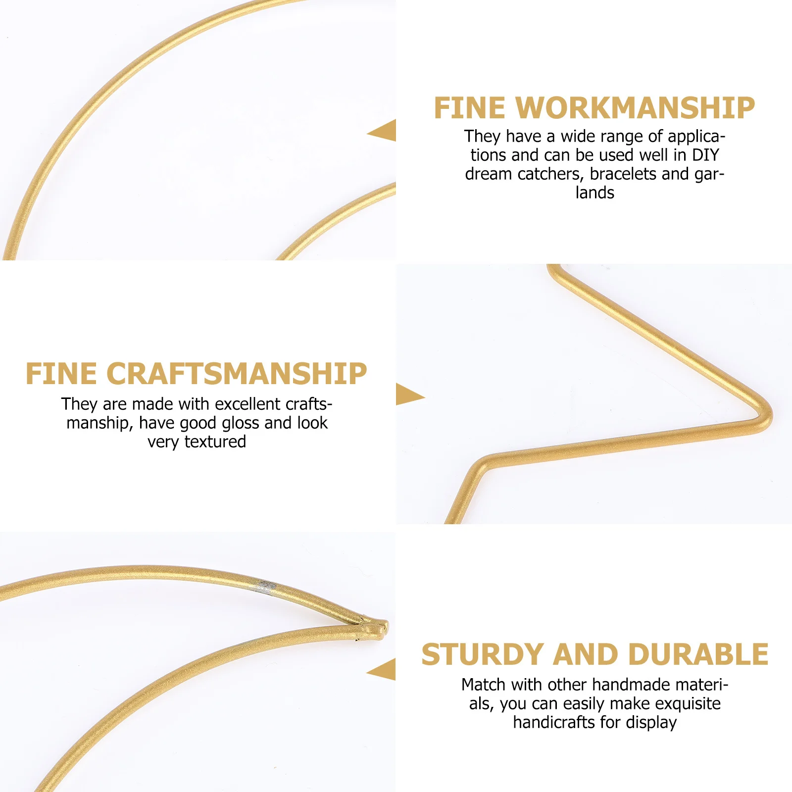 

6 PCS Hoop Garland DIY Material Ring Dreamcatcher Iron Decorative Wreath Frame Accessories
