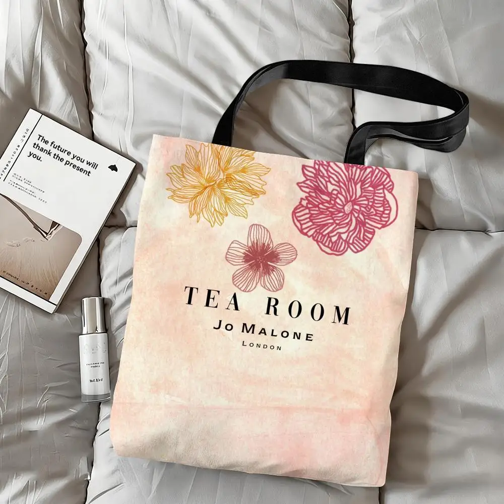 J-Jo M-Malone L-LOGO Storage Bags Storage Bags Canvas Tote Bag Large Capacity Shoulder Fashion Eco Shopping Handbag