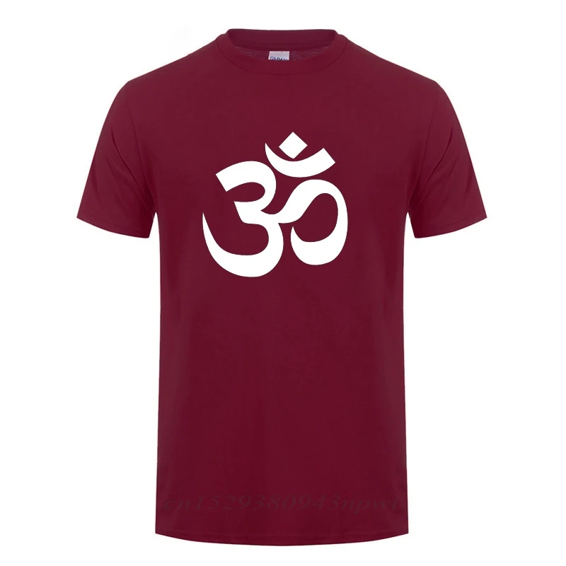 

Футболка для отдыха OM AUM SYMBOL для мужчин, забавная хлопковая уличная одежда с короткими рукавами JN BUDDHISM OM MANI PADME HUM