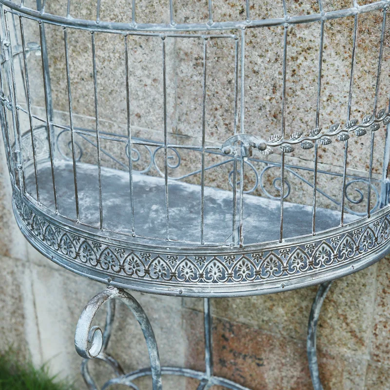 Factory Direct 2026 European outdoor wrought iron plant display frame, terrace flower stand, courtyard floor-to-ceiling