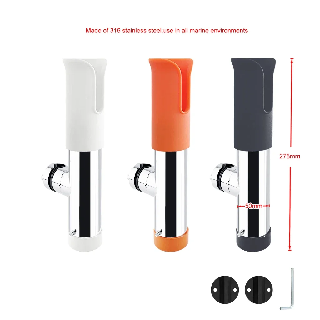 Imagem -03 - Pesca Marinha Rod Holder com Protect Case Rail Mount Ajustável Slotted Pole Support Tube Mount Bracket Soquete Rack