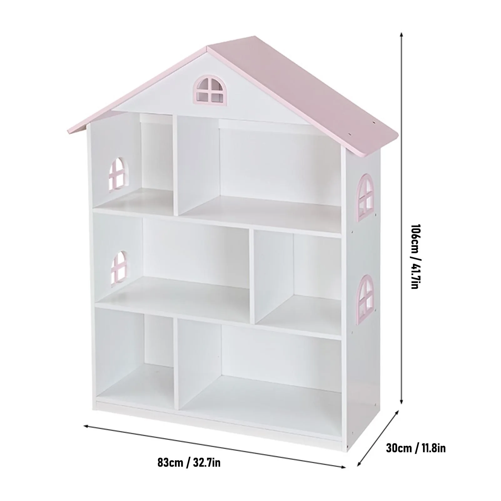 رف كتب لبيت الدمى مكون من 3 طبقات، خزانة كتب للأطفال، منظم تخزين، غرفة نوم الأطفال، غرفة اللعب، لعبة تعليمية لرياض الأطفال #4