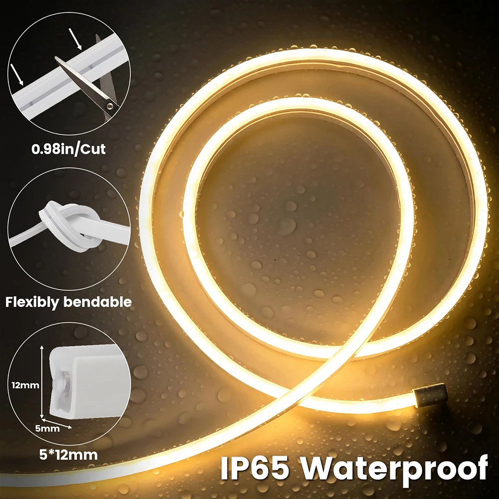 5V USB ON OFF Switch LED Neon Light Strip Light Kitchen Cabinet Stairs Bedroom Lighting 12x5mm Flexible Adhesive Tape 0.5m-5m
