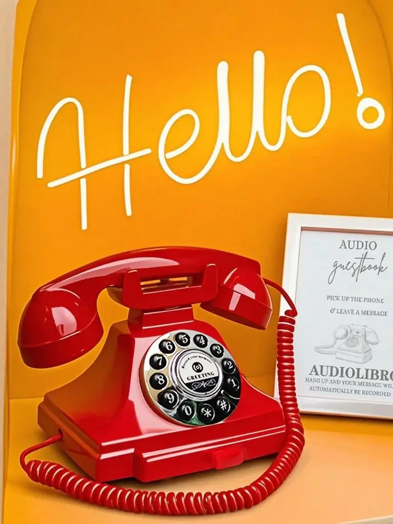 Audio-Nachrichten-Gästebuch Hochzeitstelefon Retro-Drehscheiben-Stil Antikes Telefon Gästebuch-Telefon Sprachaufzeichnungsgerät für Hochzeitsfeier – Detail 7