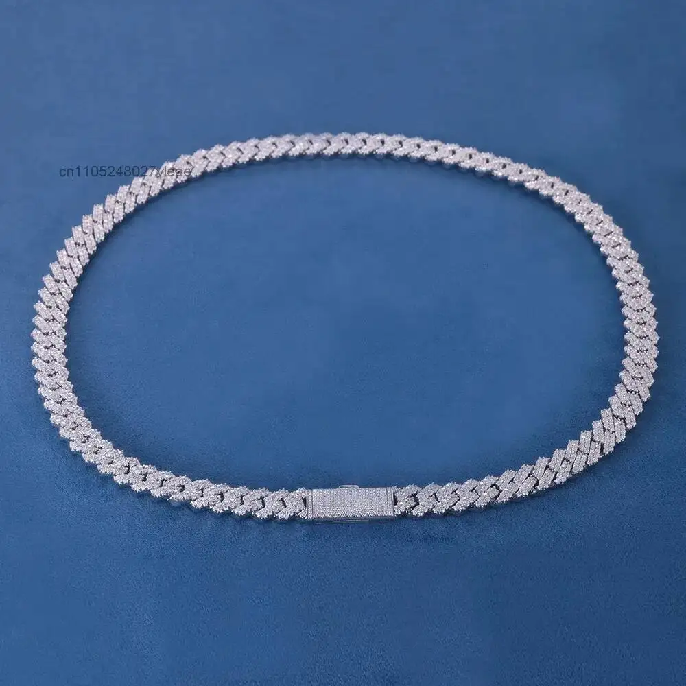 Custom 15mm S925 Silver 10k 14k 18k Solid Filled Gold Iced Out Moissanite Lab Natural Diamond Cuban Link Chain