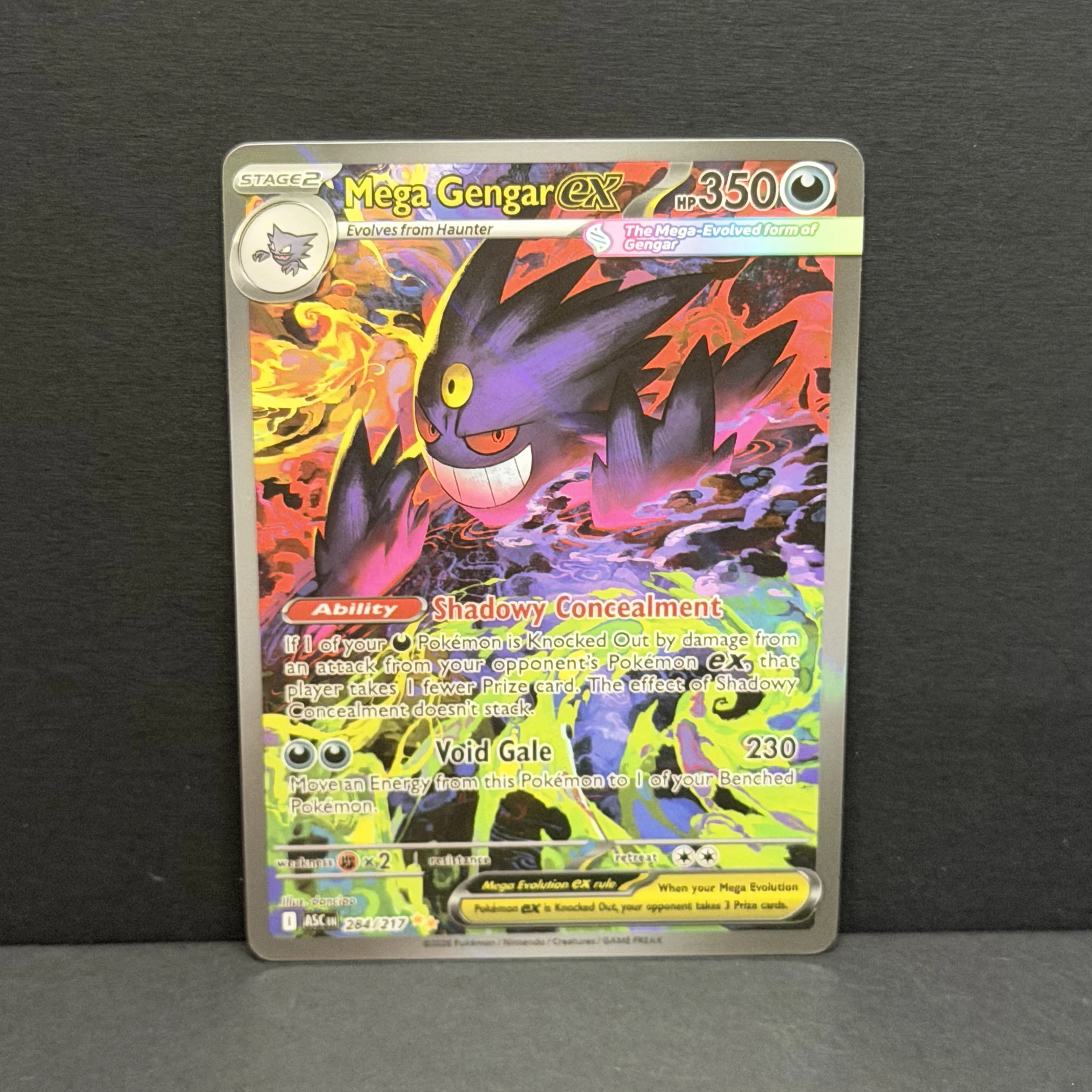 2026 284 SIR Mega Gengar EX Chase Card - Aufgestiebene Helden Vollbildkarte Dunkelheit Danciao Display Sammlerstück Geschenk – Detail 3