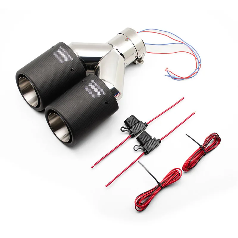 

Car modification real carbon fiber high temperature resistant LED tail pipe luminous tail throat modification exhaust pipe