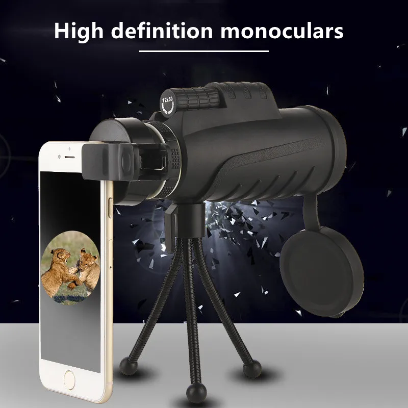 

12X50 Telescope High Magnification High List Binoculars Outdoor Sightseeing Travel Monoculars