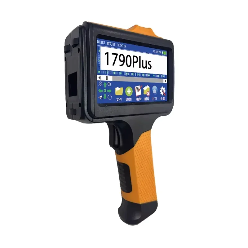 Yaomatec 12.7MM 27 Languages 4.3 Inch Touch Screen Orange Blue Black Handheld Inkjet Printer for Plastic Bottles