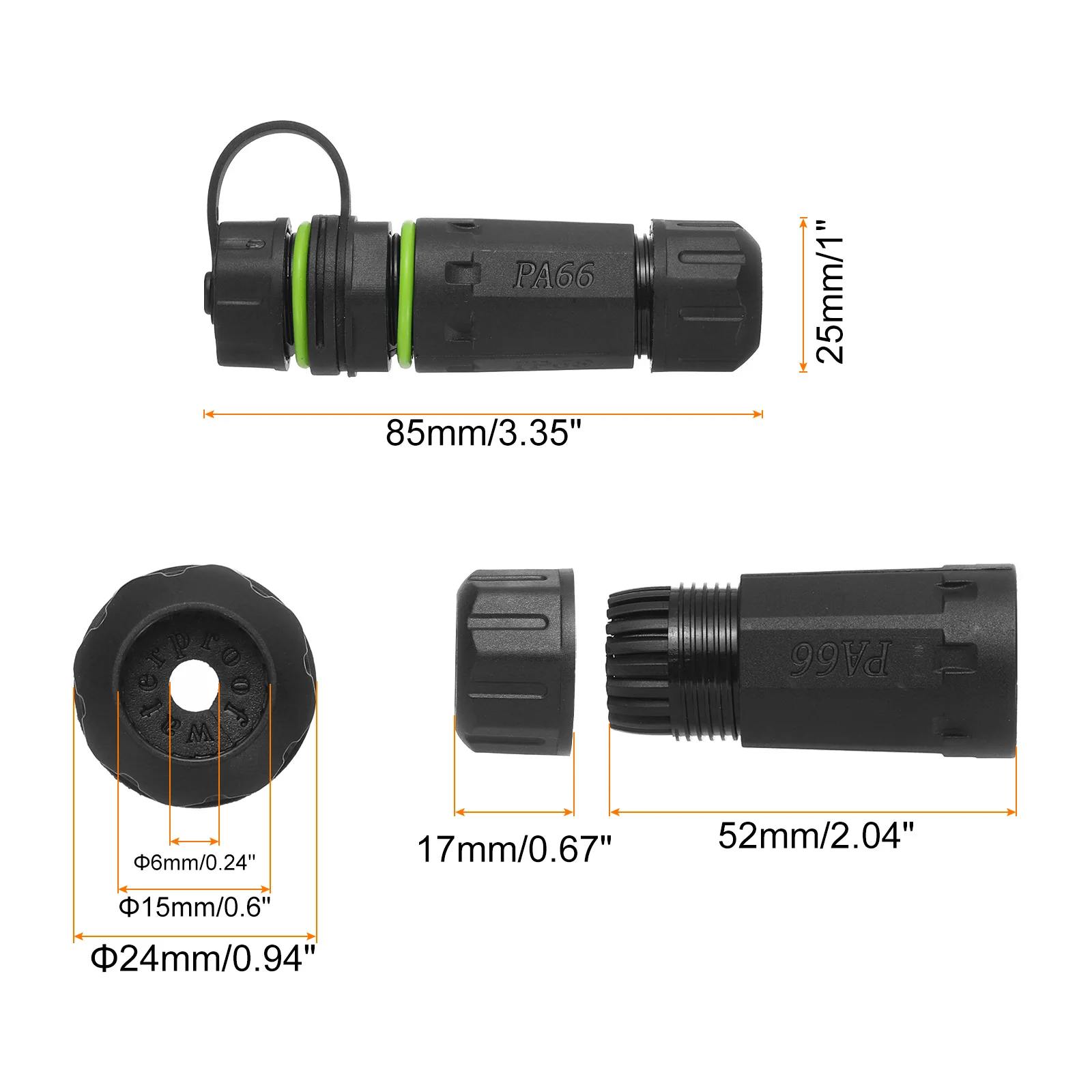 5 Stuks Waterdichte RJ45 Koppeling Dual Head Afgeschermde Vrouw tot Vrouw Waterdichte IP68 Ethernet Outdoor LAN Kabel Connector voor Cat5e