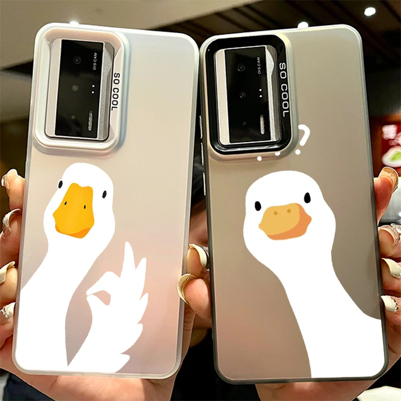 Cartoon Duck Goose Interesting For Redmi Note 13 12 12S 11 11S 11E 10 10T 10S 9C 9T Pro Plus Max Lite 5G Colorful Silver Funda