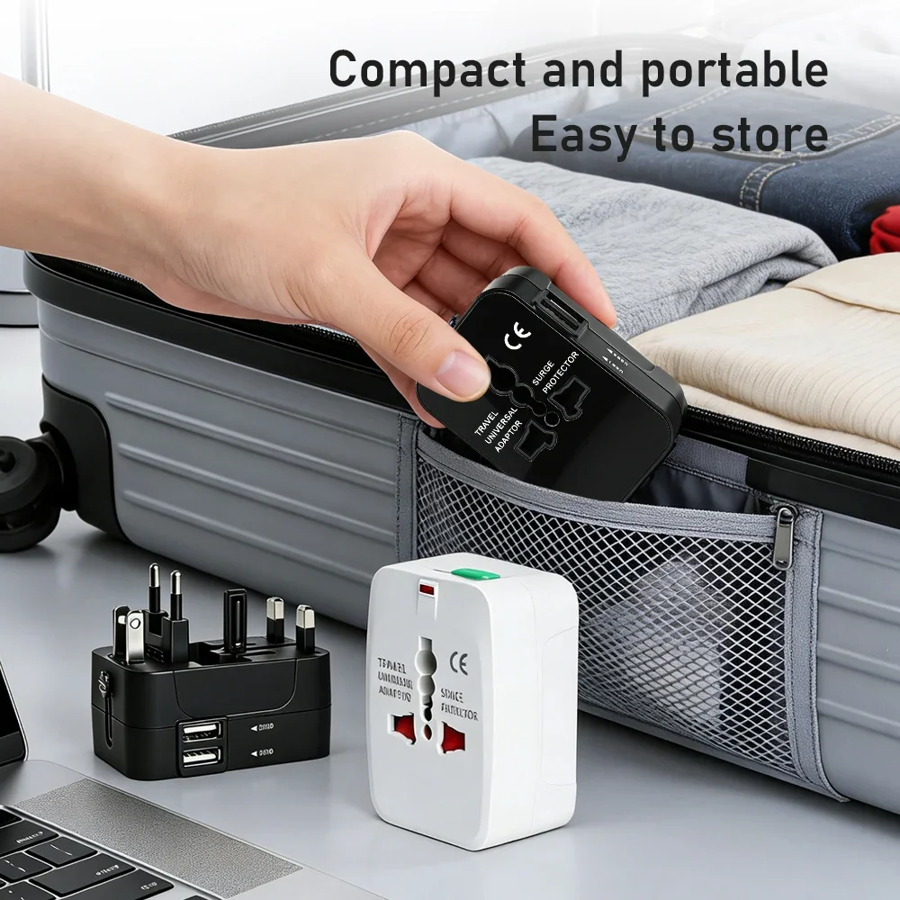 Dual USB Ports Universal Travel Adapter UK to EU Plug Adapter Wall Charger AC Power Converter World for USA EU UK AUS