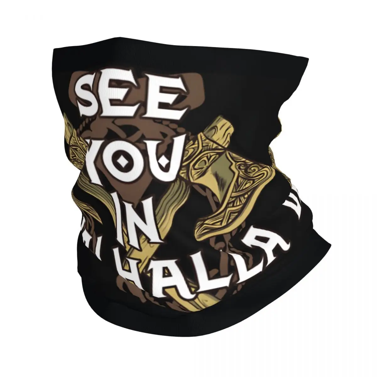 Viking See You In Valhalla Scarf Neckerchief Neck Face Mask Polyester