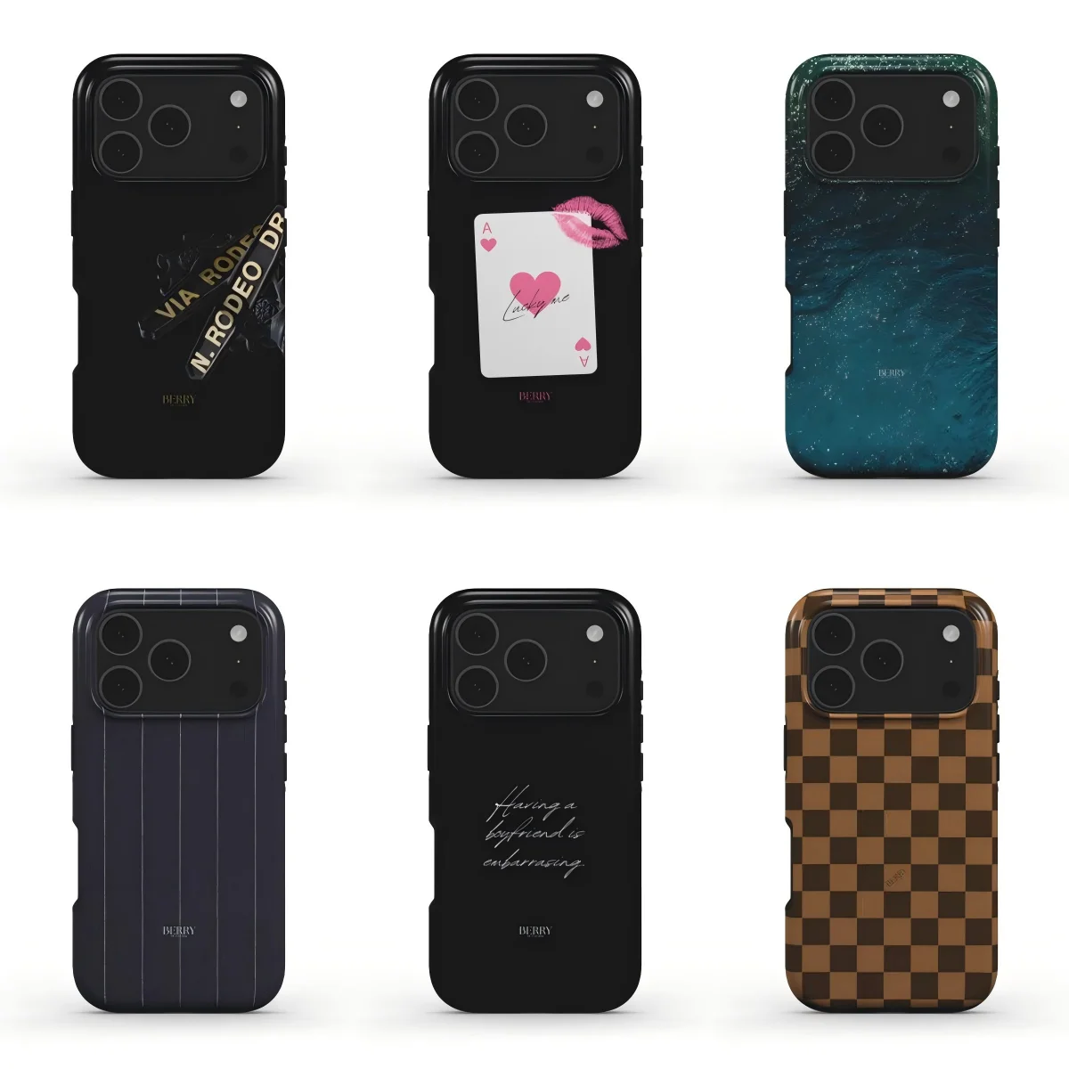Luxury Berry Heart Poker Card Phone Case for Samsung Galaxy S20 S23 S24 S25 S26 FE Plus Ultra Edge 4G 5G Double-layer Back Cover