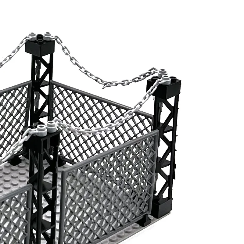 Military Big Iron Mesh Cage Protective Network Barracks MOC Building Blocks Base Fence Assemble Bricks Toys Compatible With LEGO