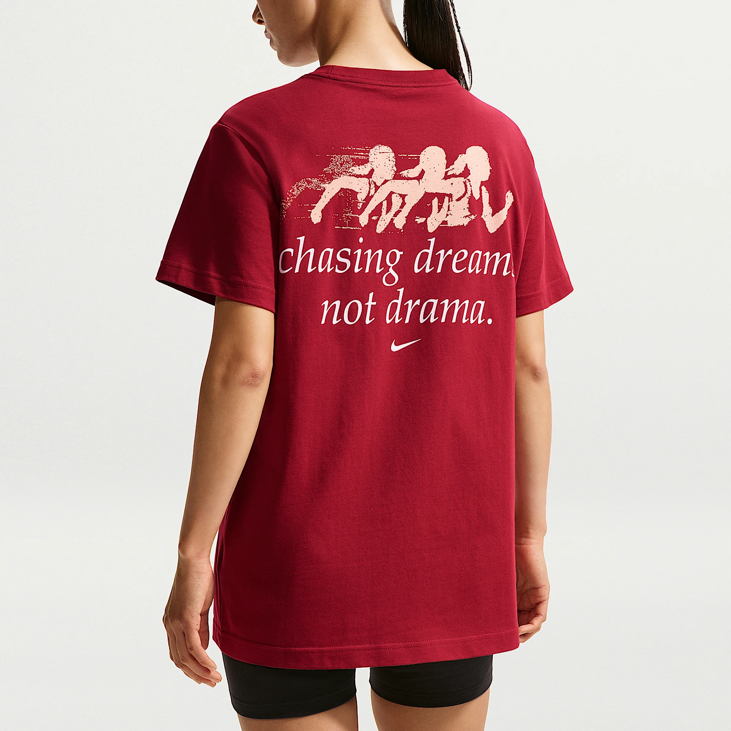 Nike genuine women's loose letter printed breathable sports T-shirt IV6194-677