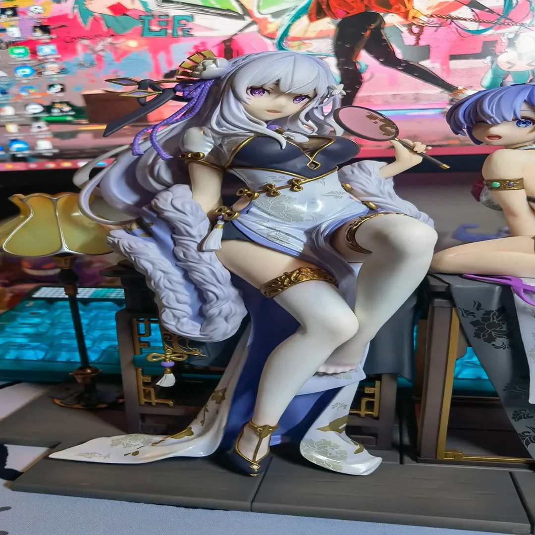 

Anime Figure Re Zero Emilia Rem Cheongsam Pvc Collectible Model Desktop Ornament Home Decoration For Adult Anime Collectors