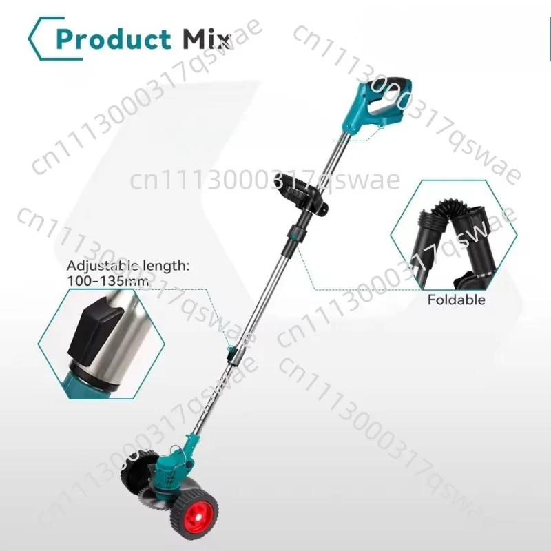 Electric lawn mower Wireless foldable adjustable trimmer Gardening pruning cutting power tool