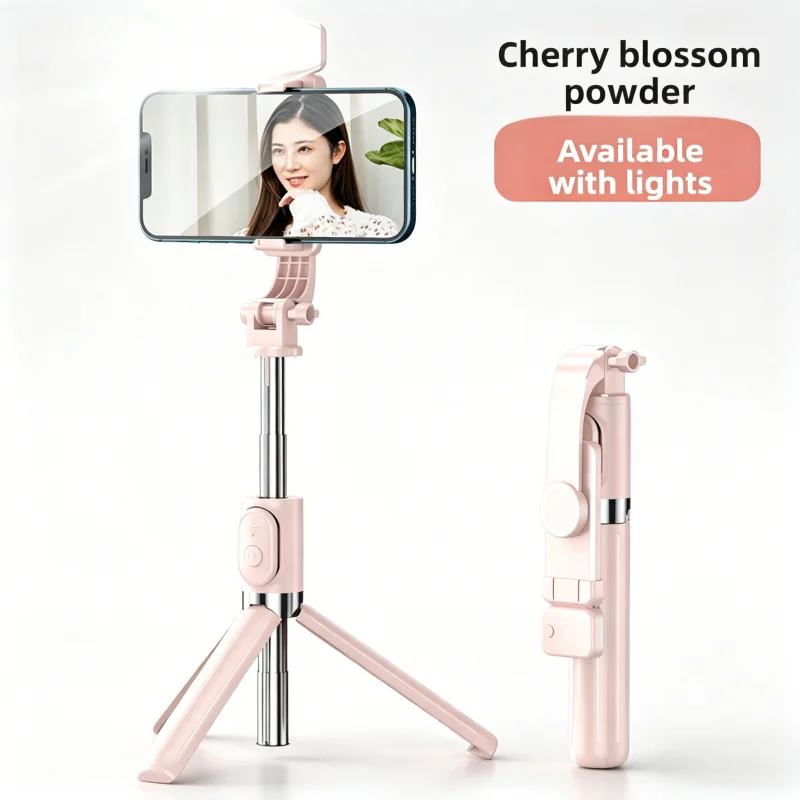 Bluetooth Selfie Stick with Fill Light Extendable Tripod for Phone Live Stream Vlog Outdoor Shooting