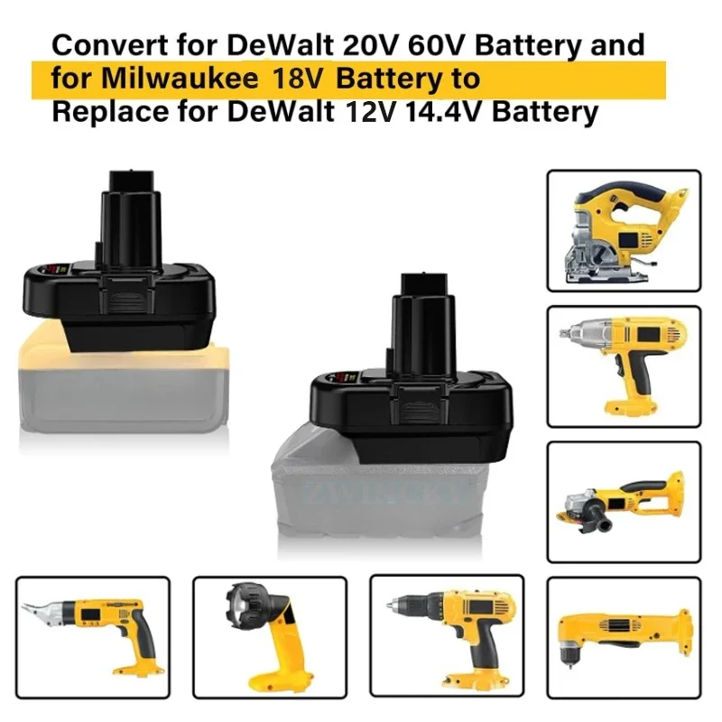 

Адаптер для Dewalt/Milwaukee 18 В, преобразователь литиевой батареи для Dewalt 12 В, 14,4 В, преобразователь инструментов для электроинструментов