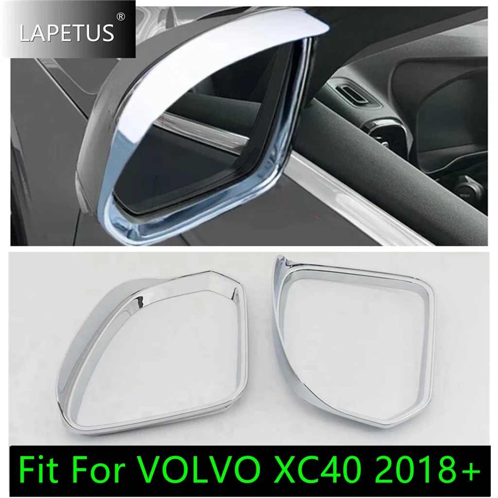 

ABS Car Rearview Mirror Rain Eyebrow Decoration Protection Cover Trim For VOLVO XC40 2018 - 2024 Chrome Accessories Exterior Kit