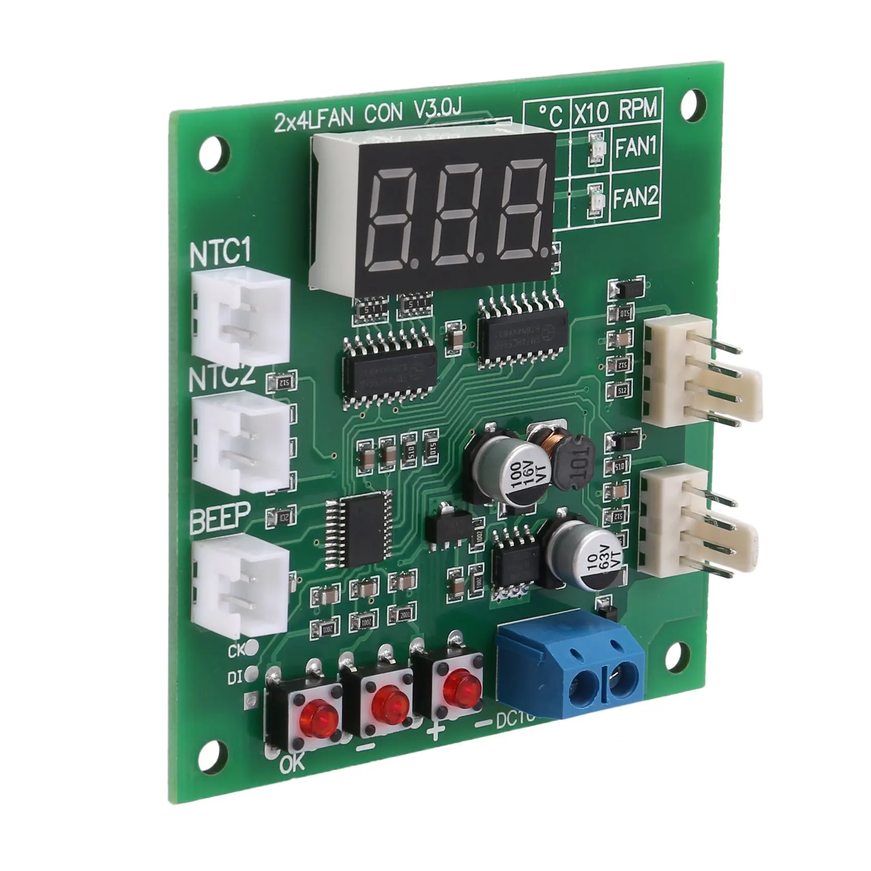 2 CH 4 سلك الجهد المنظم LED الرقمية PWM وحدة تحكم في سرعة المحرك مروحة متحكم في درجة الحرارة مروحة الكمبيوتر ترموستات