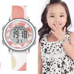 Reloj deportivo para niños y niñas, relojes de dibujos animados para niños, relojes de pulsera digitales LED de silicona de princesa, regalo de fiesta