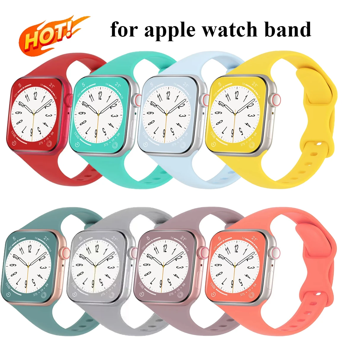 

Silicone loop For Apple Watch Band 45mm 44mm 40mm 41mm 49mm Elastic Belt Bracelet For iWatch series ultra 5/4/3/SE/6/7/8 Strap