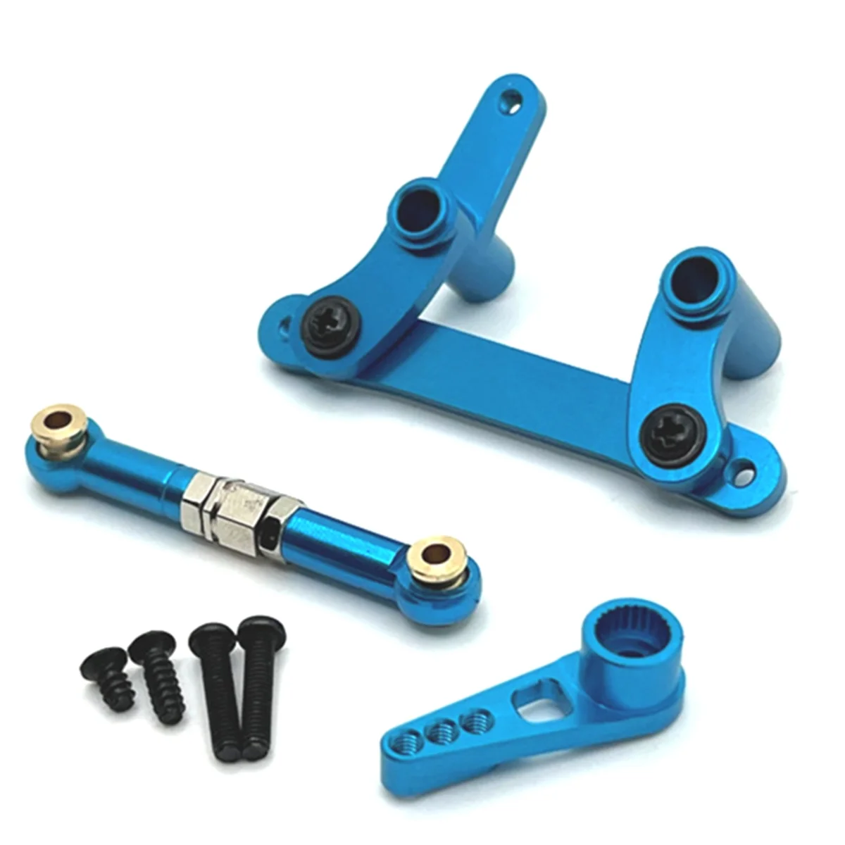 For SCY 16101   C8805 Metal Steering  embly Servo Arm Link Rod 1/16 RC Car Upgrade Parts Accessories Blue