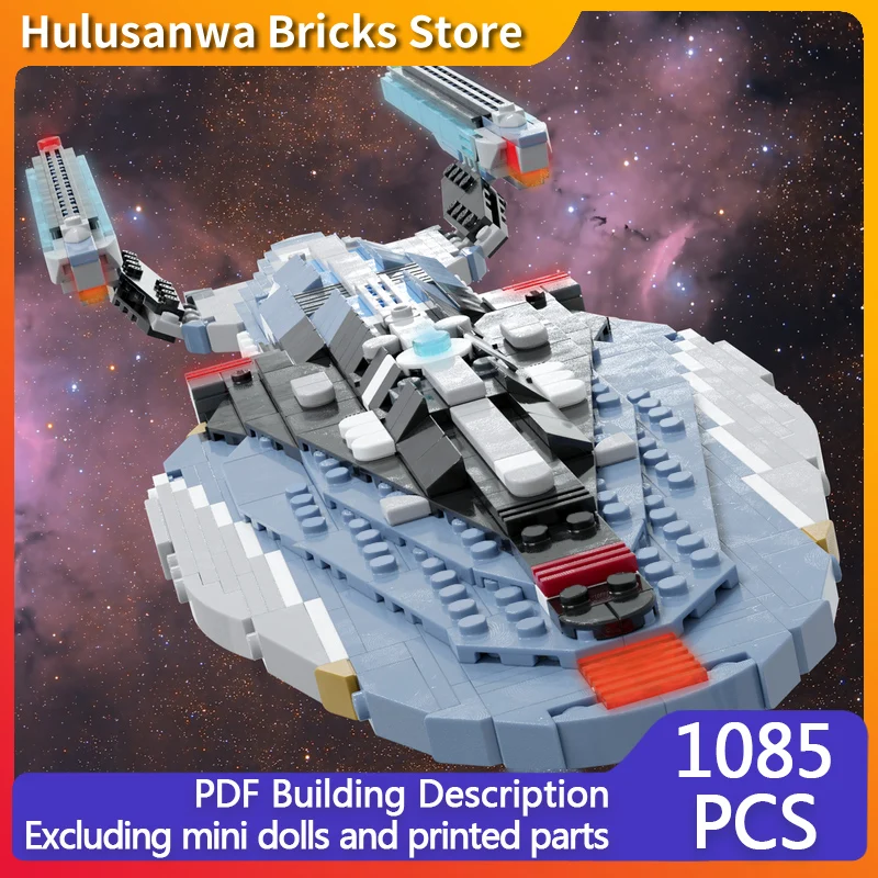 Deep Space Explore Cruiser Model MOC Building Bricks War Equipment Modular Technology Gifts Holiday Assemble Children Toys Suit