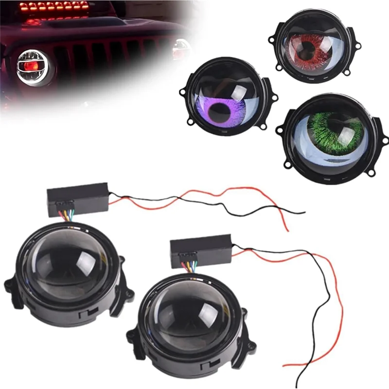 

【Must-Haves】2 шт. свет Devil Eyes для автомобилей 12 В светодиодный автомобильный мотоцикл мини-лампа для линз проектора с 21 режимами освещения